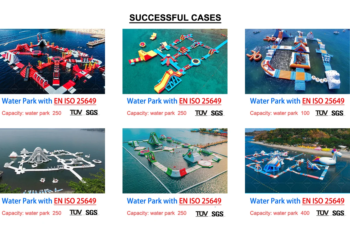 Popular Large Commercial Inflatable Water Park Equipment 35x64m 500kg Capacity Big Splash Good Design for Amusement Park