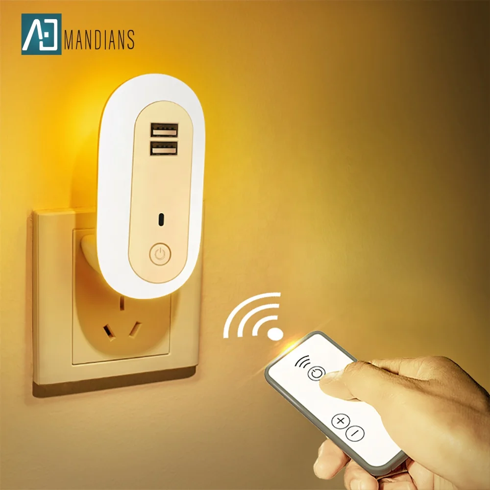 Plug-in Oval LED 1w plastic AC220V small night light with USB Charge Europe/UK/USA Sockets optional