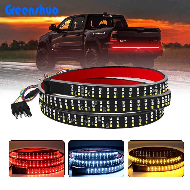 New 48inch Triple Row Led Tailgate Light Bar With Brake Reverse Turning Signals For Ford Dodge Gmc Pickup Light