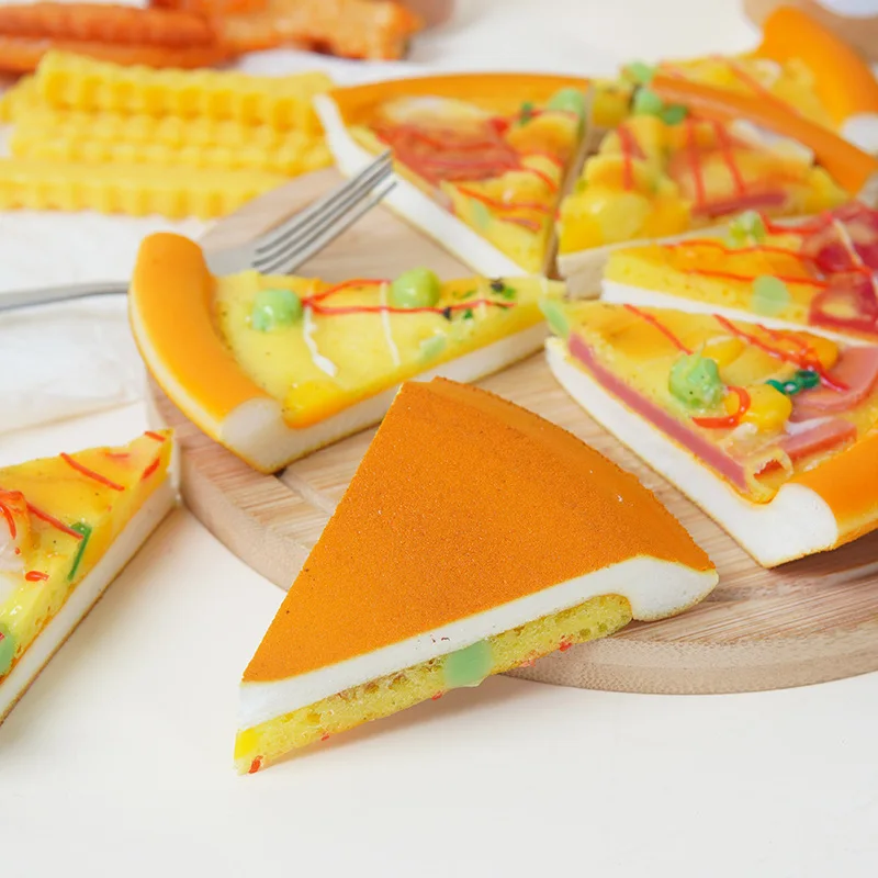 PU Simulation Cheese Triangle Pizza Model Fake Food Pizza Display Prop
