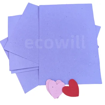 100% Handmade Recycled Light Purple  A4 /A3/SRA3 Plantable  Wildflower Seed paper Sheet