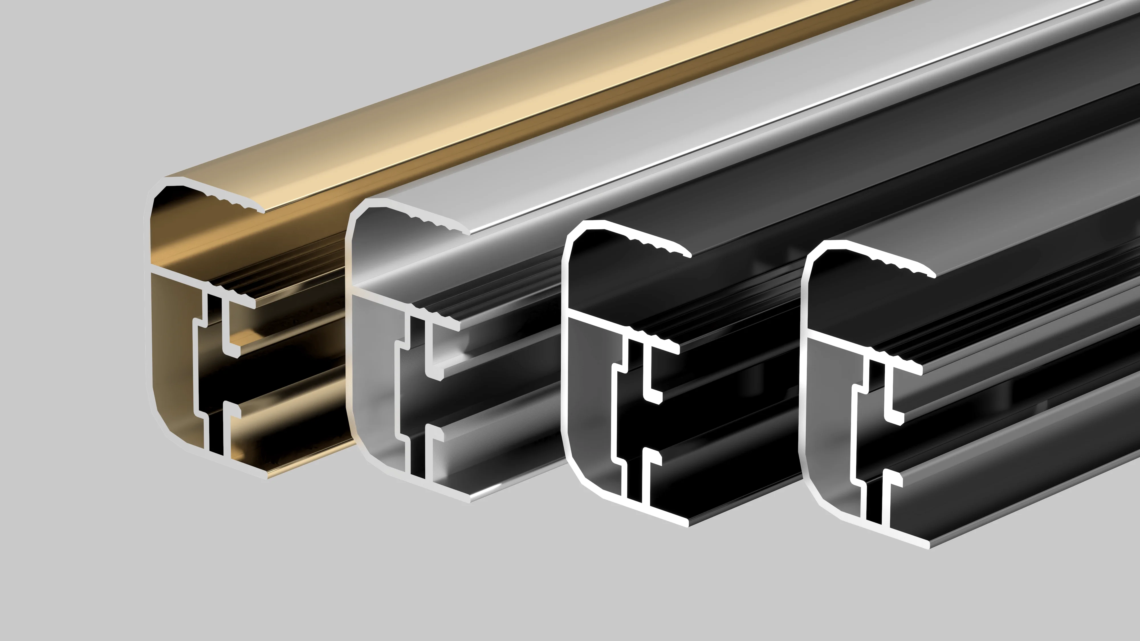 Black Anodized Aluminum Extrusion Profiles for Sliding Doors 6000 ...