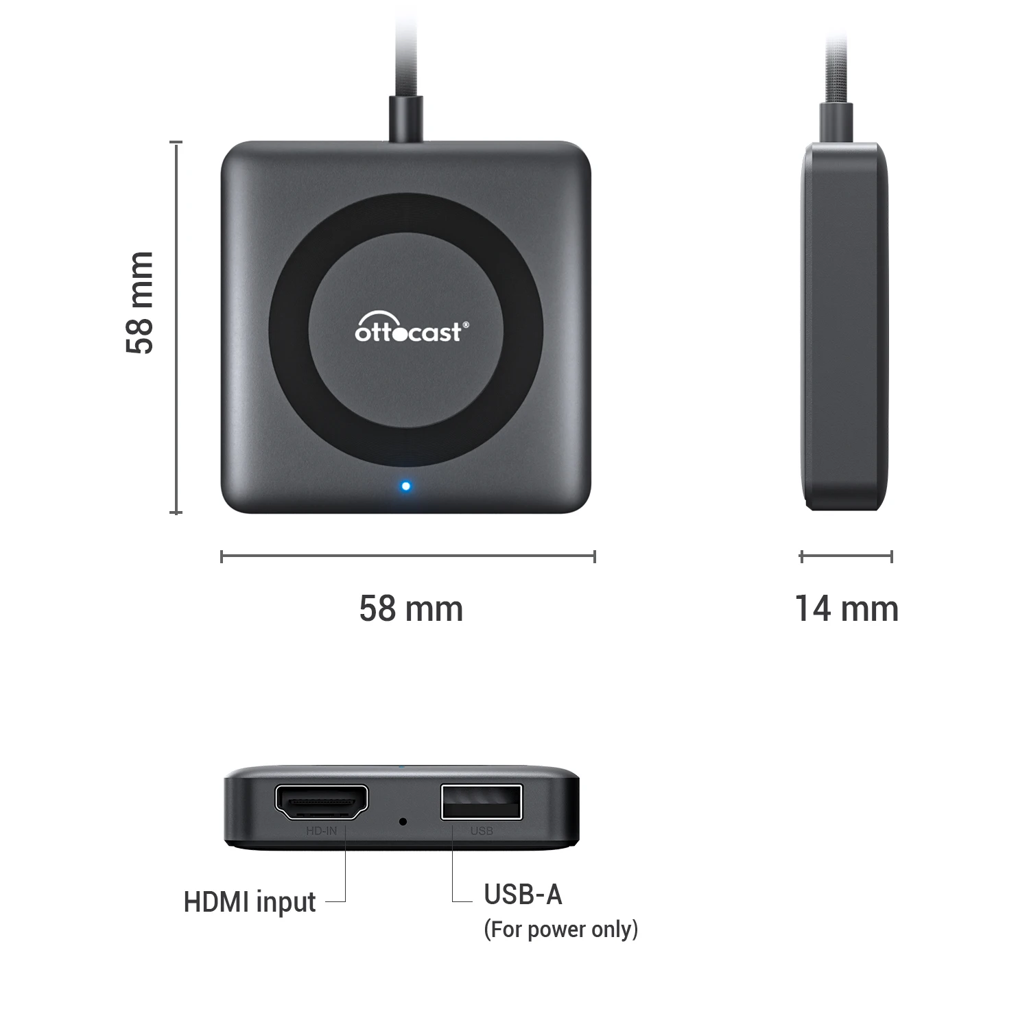 Ottocast Car TV Mate - Wireless Carplay Adapter for Cars