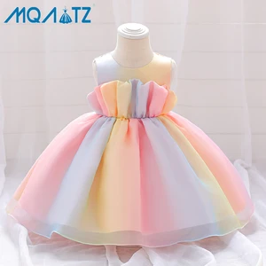 MQATZ New Born Baby Rainbow Kids Dresses Christmas Flower Girl Party Wear  Unicorn Dress Princess for Age 5 Years