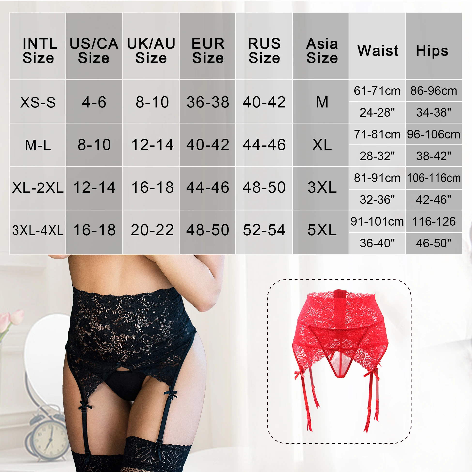 Ohyeah Alluring Garter Black Floral Lace Panties High Waist Erotic Hollow  Plus Size Womens Sexy Underwear