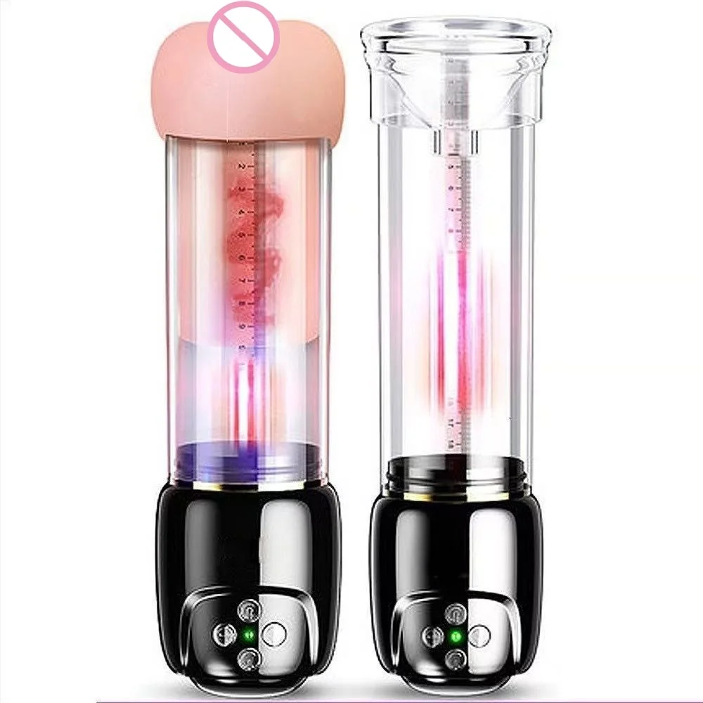 Fully Automatic Retractable Male Airplane Cup Real Vaginal Masturbator Penis Exerciser Sex Toy for Men