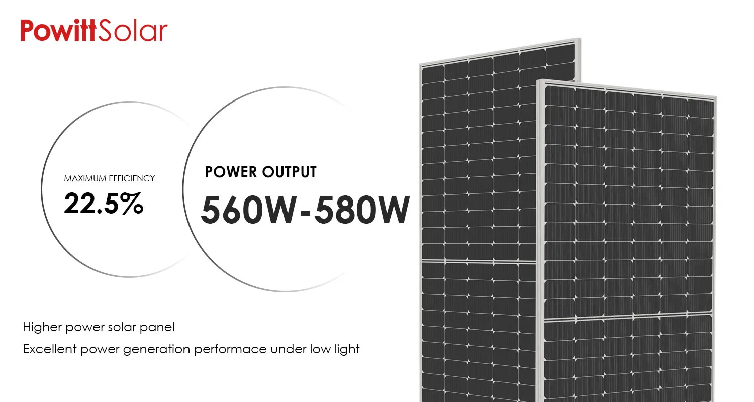 Chinese 560w 570w 580w Solar Panels For Sale 182mm Mono Half Cell Solar