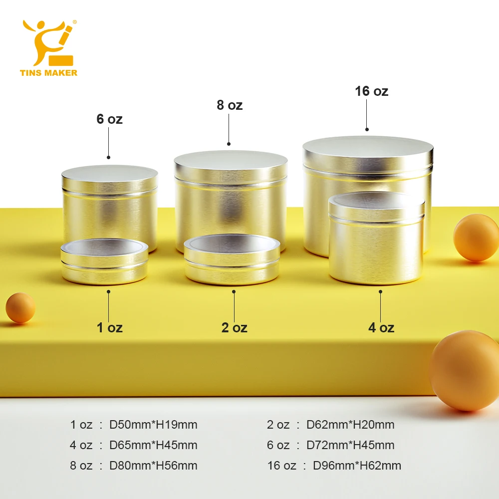 2oz Twopiece Metal Tin Can For Candle Tin With Lid Massage Tin With