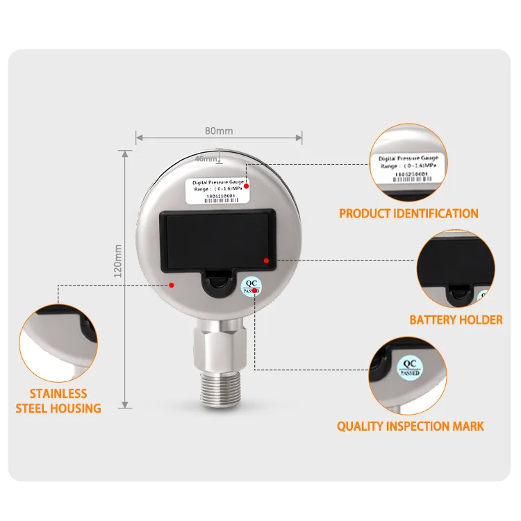 WTsensor Factory OEM ODM Pressure Manometer High Precision Low Price Intelligent Vacuum Pressure Gauge