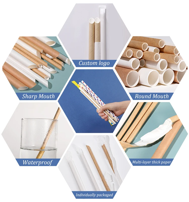 Professional Eco Friendly Disposable Biodegradable Kraft Paper Drinking ...