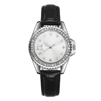 Wholesale fashion custom logo newest design women leather watches diamond stone wrist luxury quartz watch high quality Montres