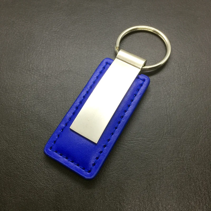 MY127 Personalized Metal Custom Logo Blank Luxury Pu Leather Car Keychain Car Leather Key Chain