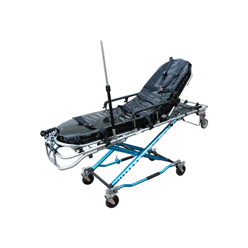 Folding Trolley Stretcher Emsrun Ambulance Loading Patient Transfer ...