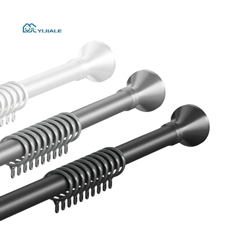 Punch-Free Spring Tension Rods Curtains Telescopic Traverse Curtain Rod Wholesale Bath Curtain Rod