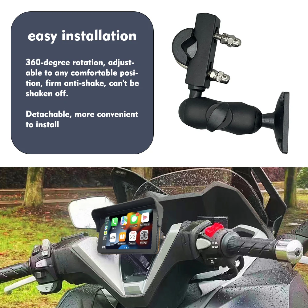 7 Inch Motorfiets GPS-navigator met Waterdicht HR-scherm, voorAuto Carplay, Multimediadisplay GPS-navigatie voor Motorfietsen 7 Inch Motorfiets GPS-navigator met Waterdicht HR-scherm, voorAuto Carplay, Multimediadisplay GPS-navigatie voor Motorfietsen