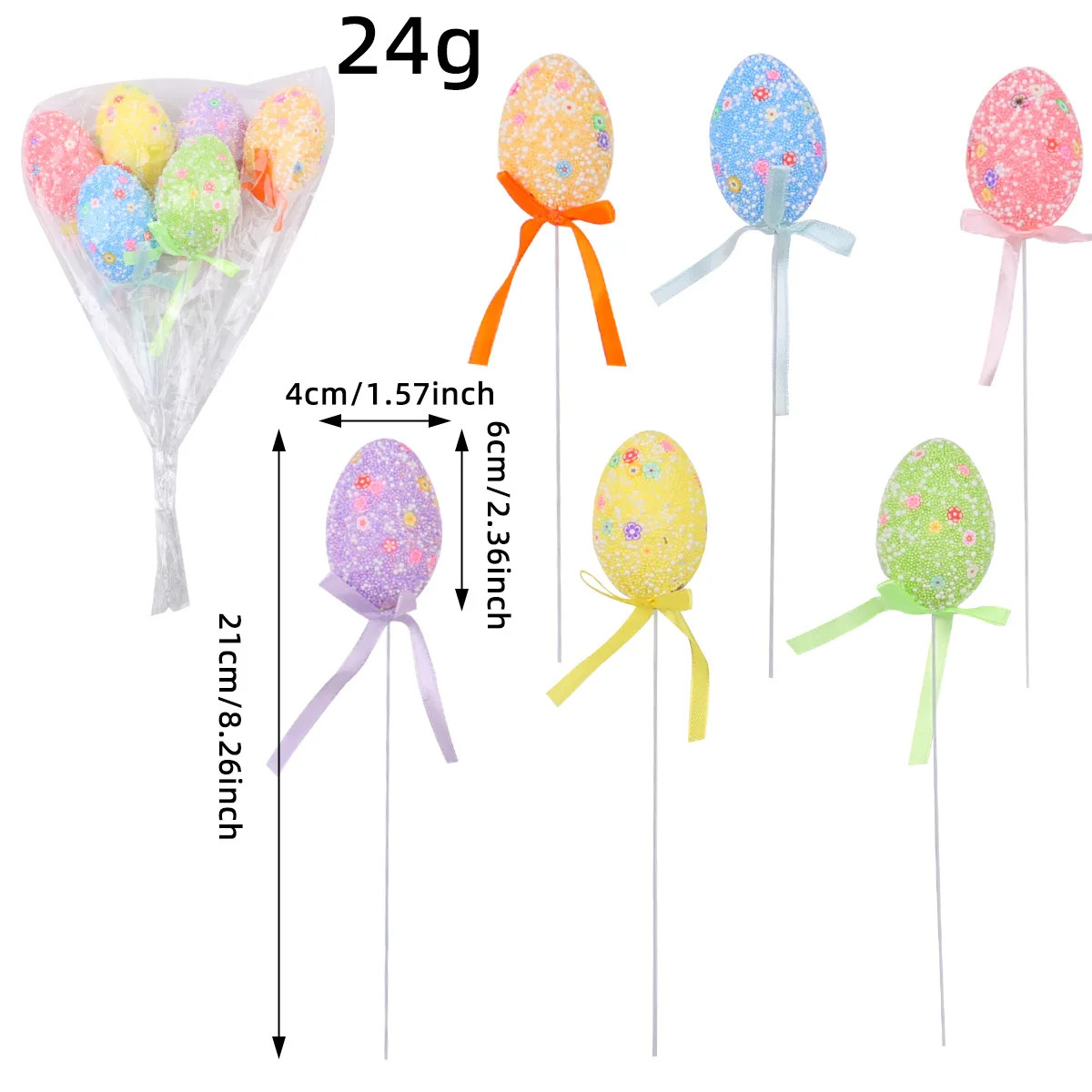 ERINGOGO 4 Huevos Falsos De Espuma Para Decorar Pascua – Manualidades Infantiles Y Proyectos Escolares, Colores Surtidos