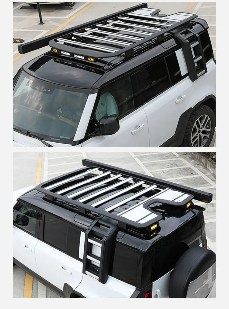 New Style Aluminum Alloy Roof Basket for Land Rover Defender 90 110 Roof Rack Roof Basket Luggage Rack manufacture