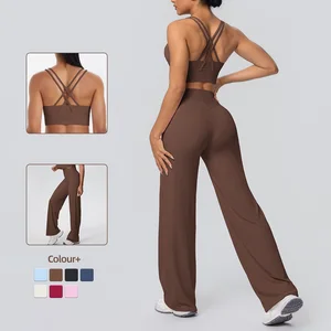 Wholesale Fitness Clothes For Gym Wear Women Sets 2 Pieces High Waist Workout Leggings Sports Bras Sportswear Set