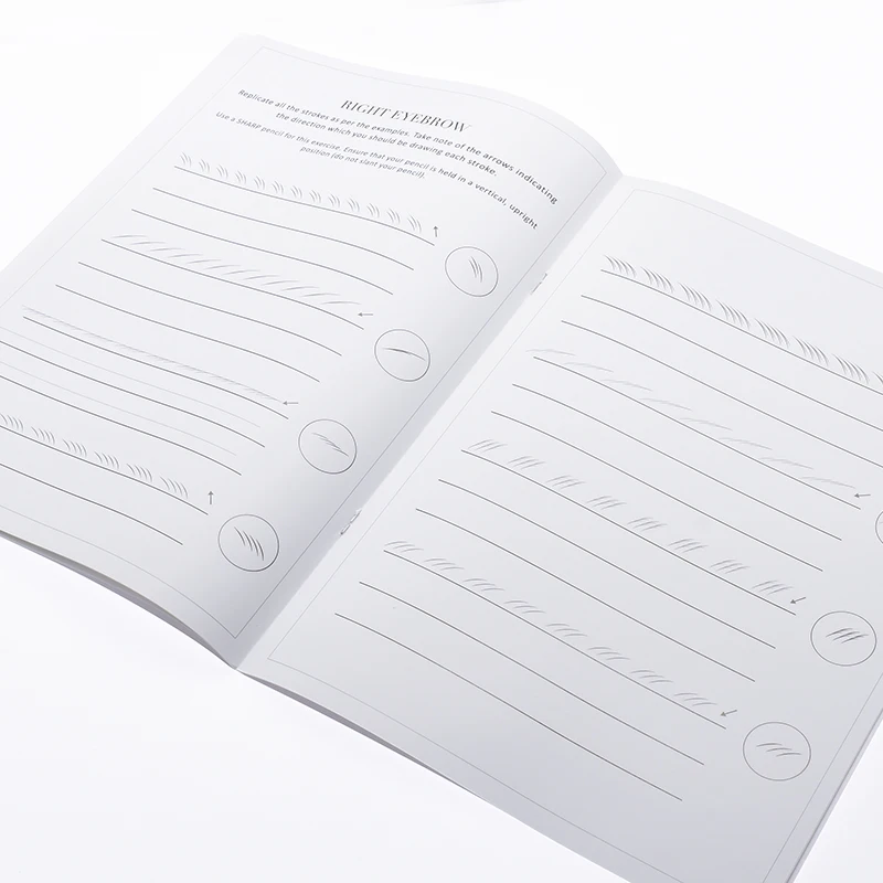 Professional Permanent Makeup Microblading English Practice Book Eyebrow Training Manual Kit for Academy