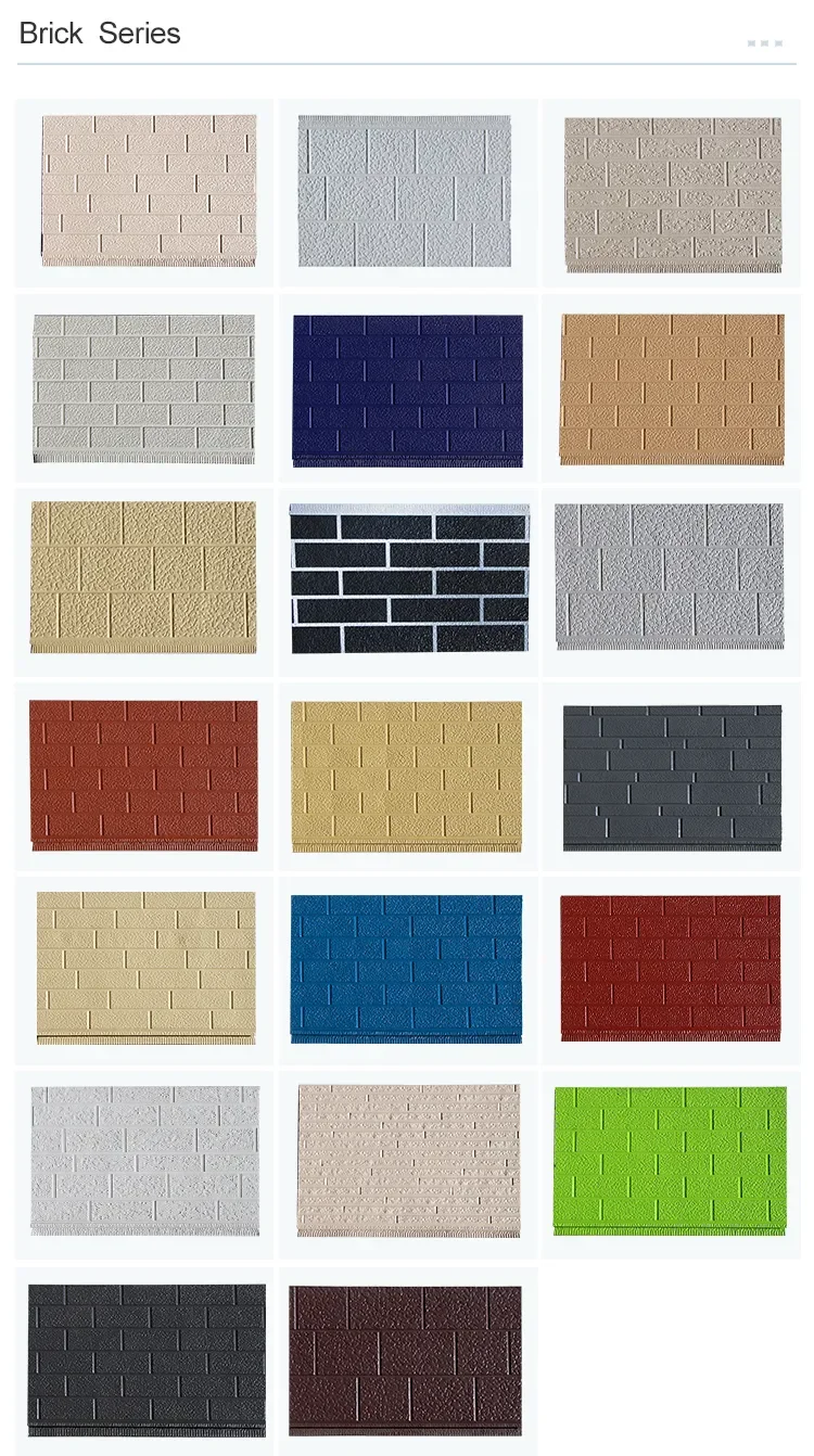 Bricks Metal Siding Exterior Wall Sandwich Panel Prefab House Polyurethane Sandwich Panel External Wall Panels details