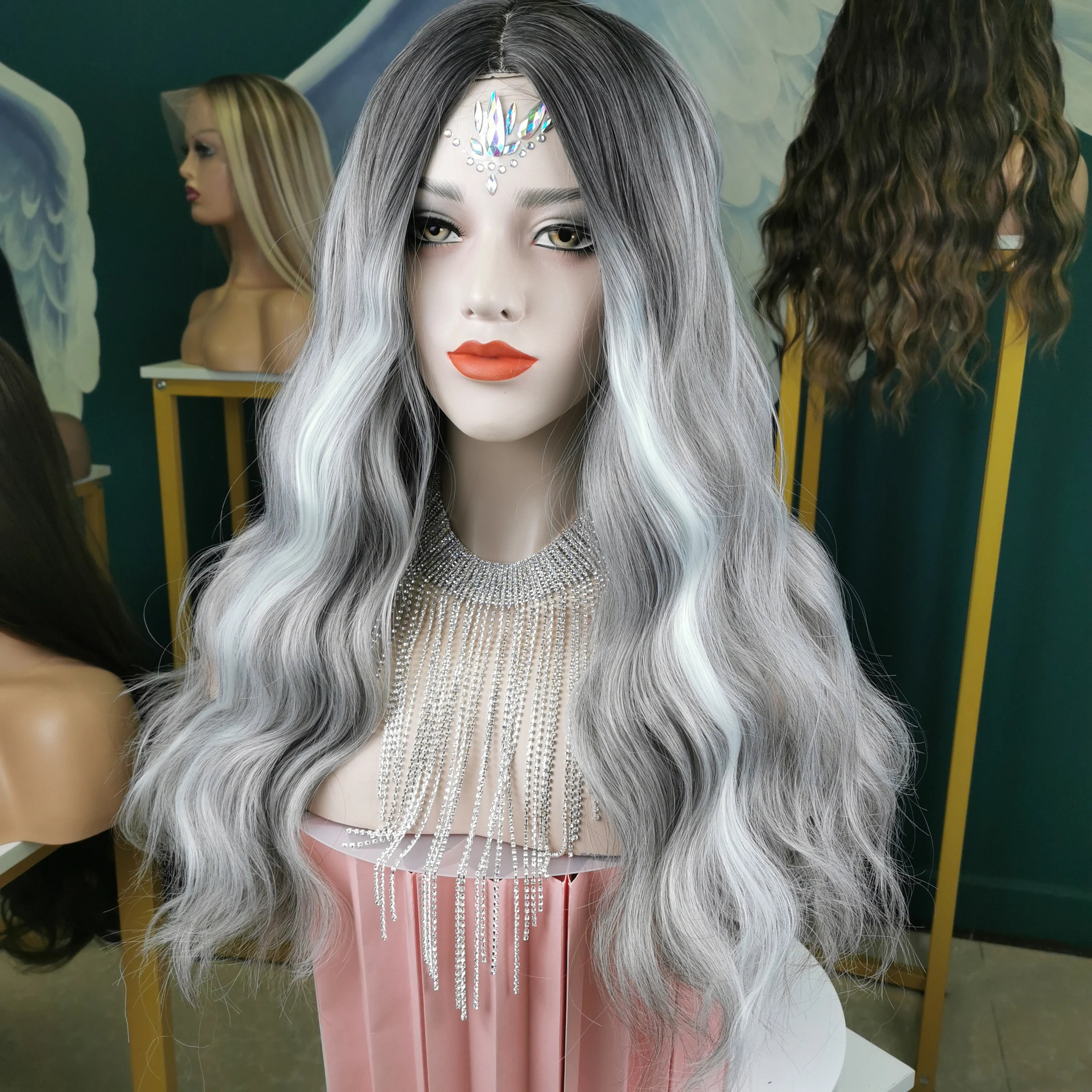 Synthetic Wig Supplier 22 Inch Long Soft Wavy Lace Front Wig Cosplay Swiss Lace Synthetic Lace Wig Buy Synthetic Lace Wig Synthetic Wig Supplier Soft Synthetic Wigs Product on Alibaba