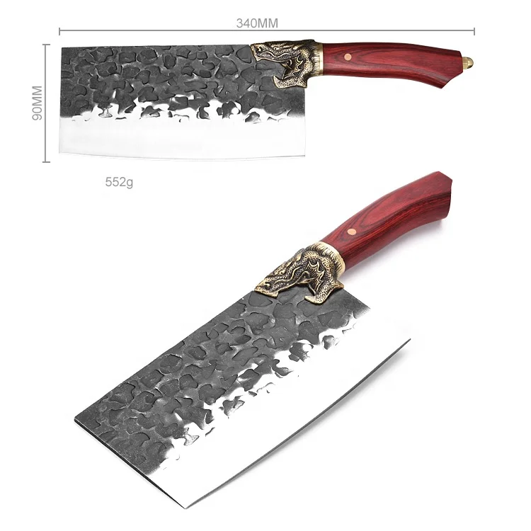 Functions In Use 8 Inch Hand Stainless Steel Meat Cleaver Tiger