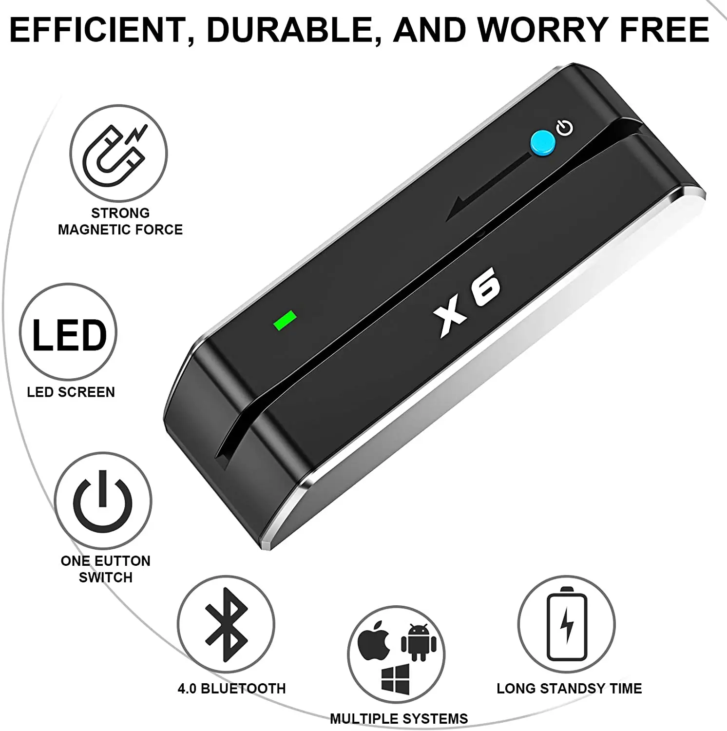 Machine Credit Card MSRX6BT Payment Machine MIS PIN Pad Terminal Payment Machine  Mini Credit Card  Chip Reader