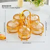 Amber Striped 5 [Glass] Round Diamond Handle Holder