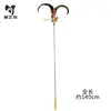 1.4m long rooster tail cat toy - red