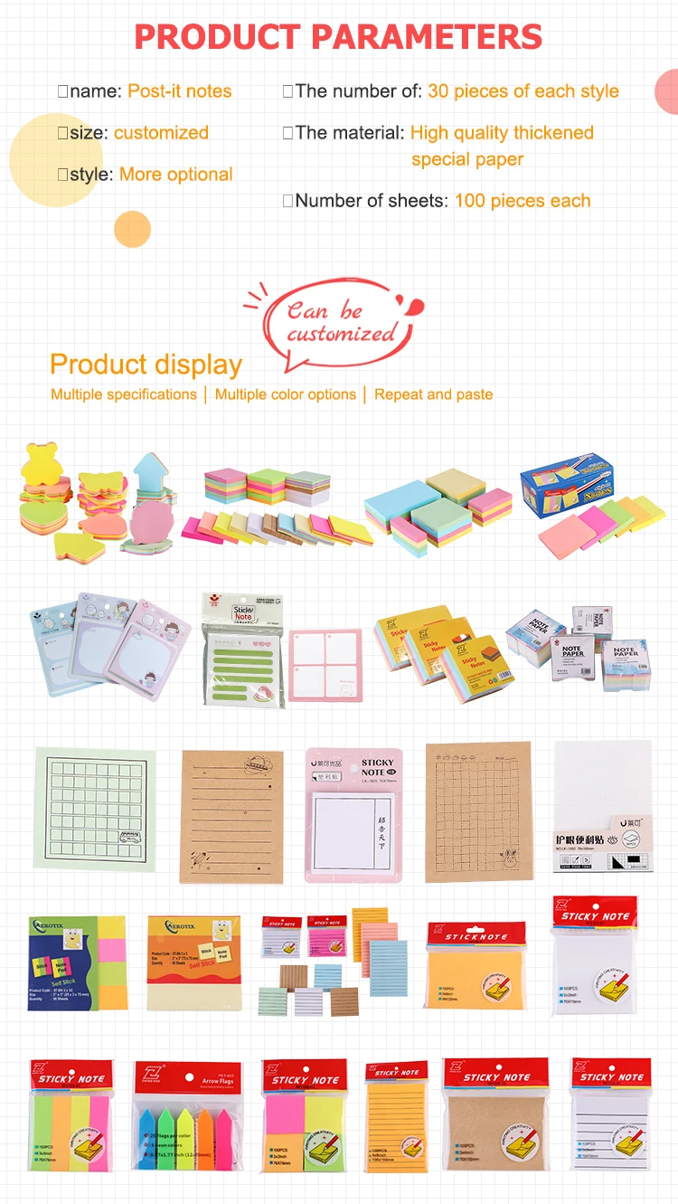 Hot Sale Sticky Note Pad 3x3 Inches 12 Colors Sticky Notes Custom Logo