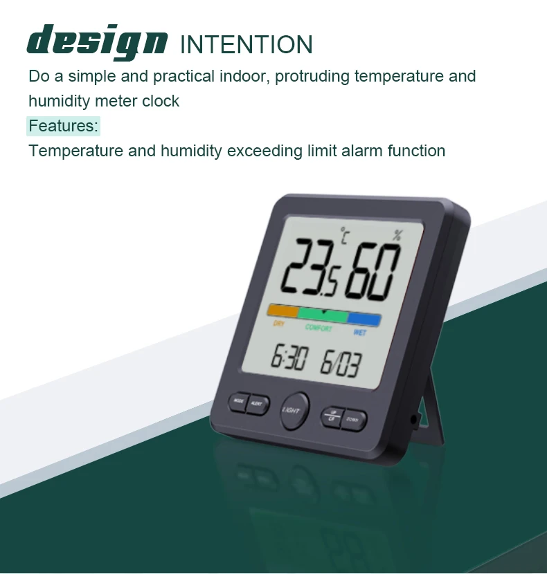 Indoor Thermometer Digital Room Hygrometer Humidity Meter With Gauge