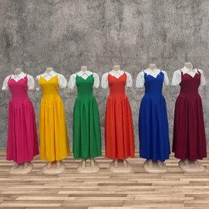 Women's Autumn Elegant Elegant Puff Sleeve Shirt Collar High Waist Slimming Stitching Fashion New Dress