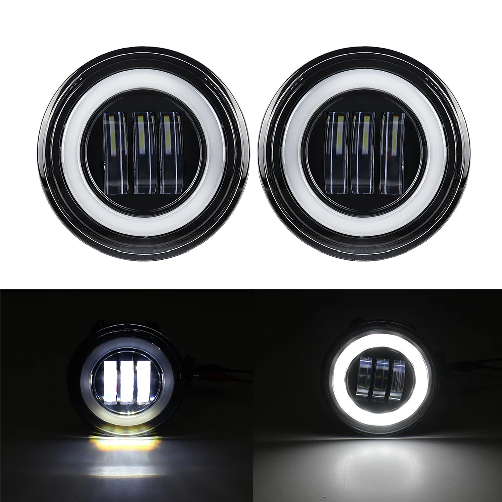 Fit For Chevrolet Silverado 2500 HD 3500 HD 2015-2019 LED Fog Light Driving Bumper Lamps Halo DRL Projector