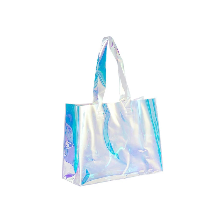 Source Hologram clear PVC tote bag, Laser transparent handbag, or