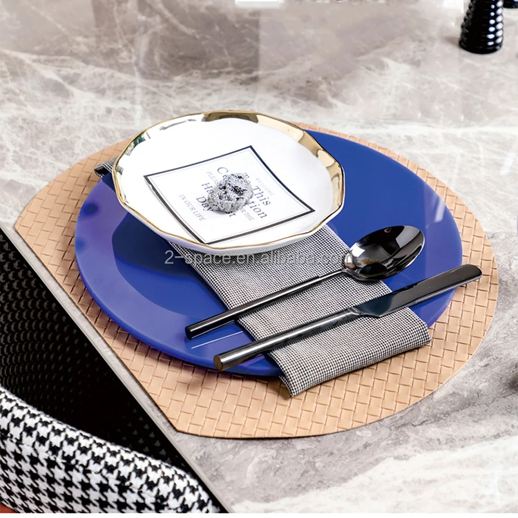 Custom Gloss Finish Round Paper Insert Acrylic Table Placemats And