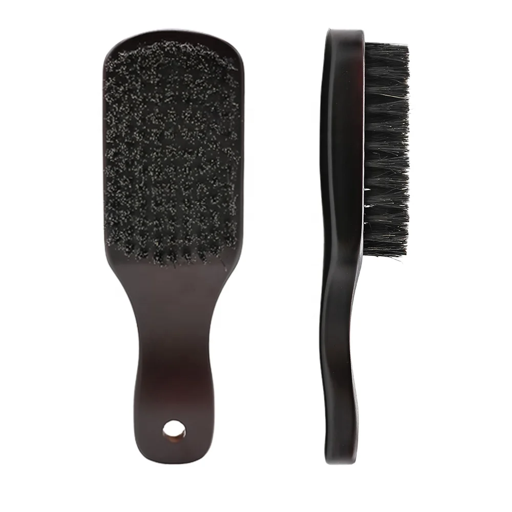 Оптовая продажа щетка для бороды с щетиной кабана нескользящая деревянной ручкой