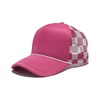 Checkered mesh cap, rose red