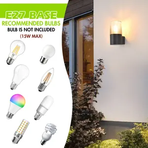 Vertak 15W Warm White LED Wall Lamp E27 Outdoor Garden Light Waterproof Aluminum Square Powered Aisle Balcony Hot Sale Option