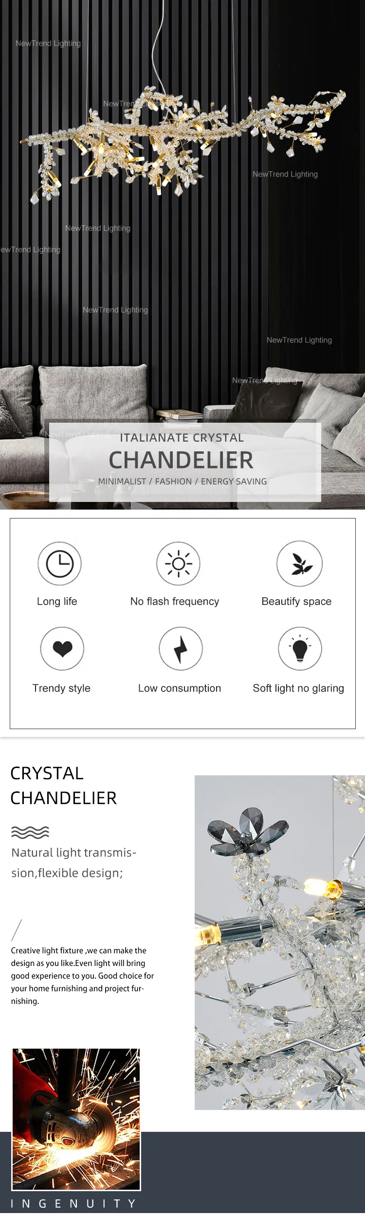 cpl 197 contemporary style indoor decoration hotel villa living room modern crystal branch led chandelier light  -0