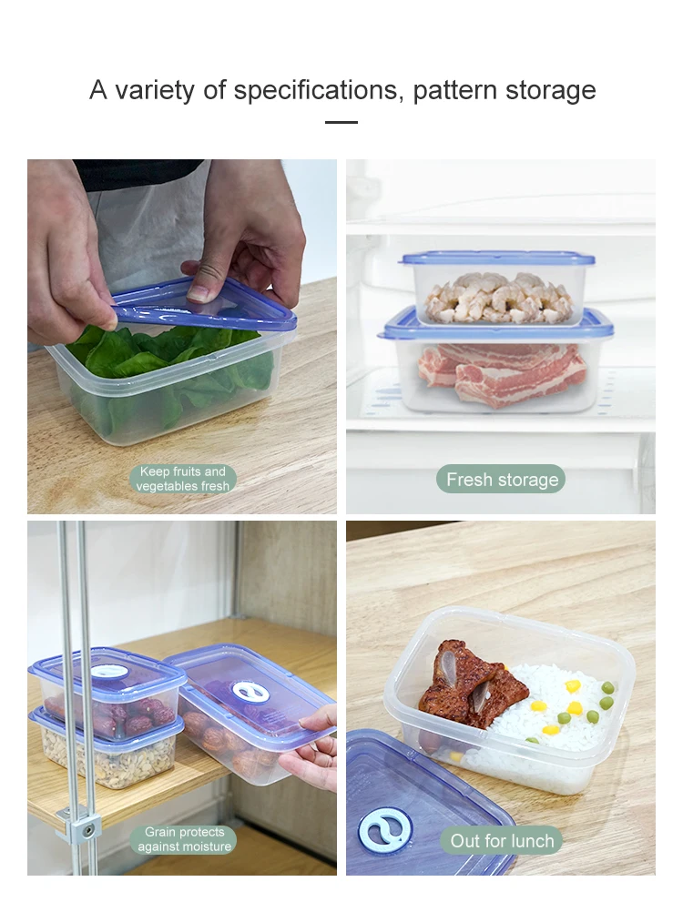 ITEM NO.3217(1-3) Factory 3-Piece Set of Eco-Friendly Microwave Safe Plastic Boxes 130/750/1250ml Kitchen Food Storage Containers Set with Airtight Lids supplier