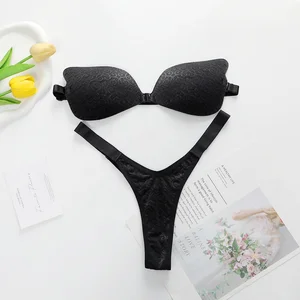 Custom Good Quality Factory Hot New Fashion Black Front Open Underwear Push up Bra Brief Sets for Women