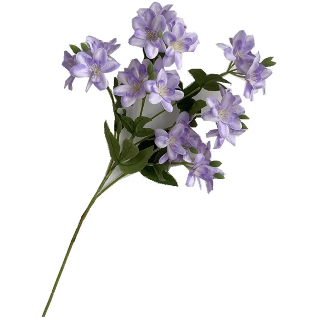 High-End 5-Fork Single Branch Fragrant Snow Orchid Simulation Flower Elegan Flower Wedding Hall Home Decor Direct