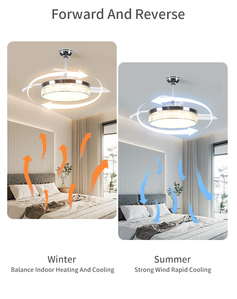 product modern retractable ceiling fan with lights and remote control6 speedrwith blue tooth speakerreversible-5