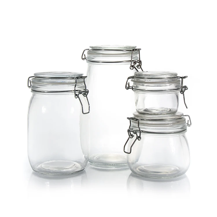 500ml 750ml 1000ml 1500ml Air tight Glass Jar BPA free Eco-friendly Food  Grade Leak Proof All-Purpose