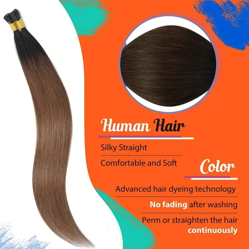 Pacchetti di extension per capelli Remy I Tip color cioccolato_voghion.com