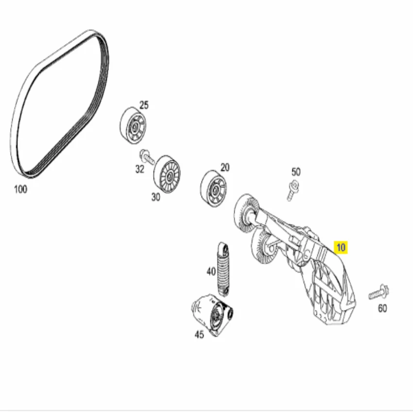 Tensor Per Cinghia Trapezoidale Mercedes-Benz - Compatibile Con Classe A W169 E Classe B W245