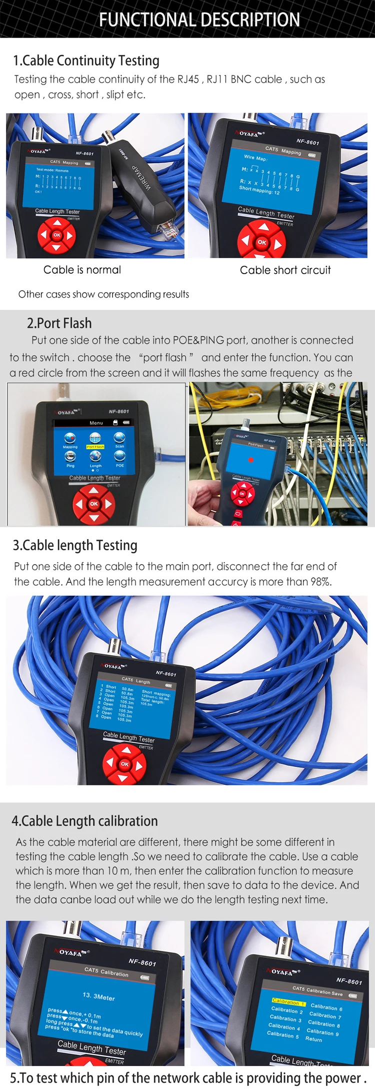 Cabling Measuring Instrument Network Cable Breakpoint Measuring Instrument - NF-8601W
