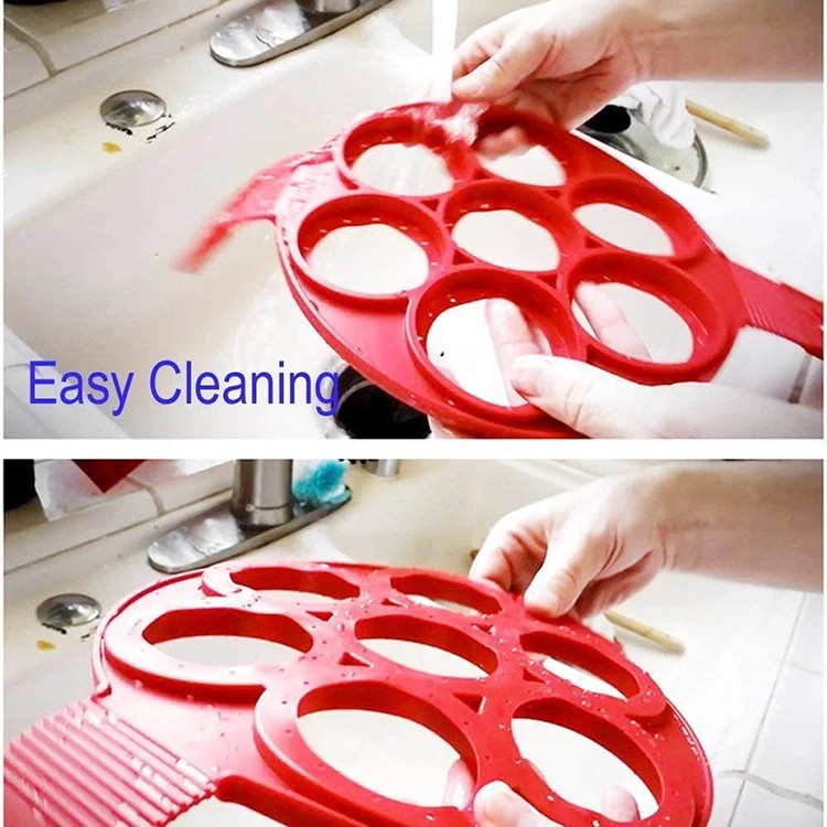 Pancake Mold Maker, Pancake Molds Ring Fried Egg Mold Upgrade 7 Holes  Nonstick Silicone Baking - Household Items, Facebook Marketplace