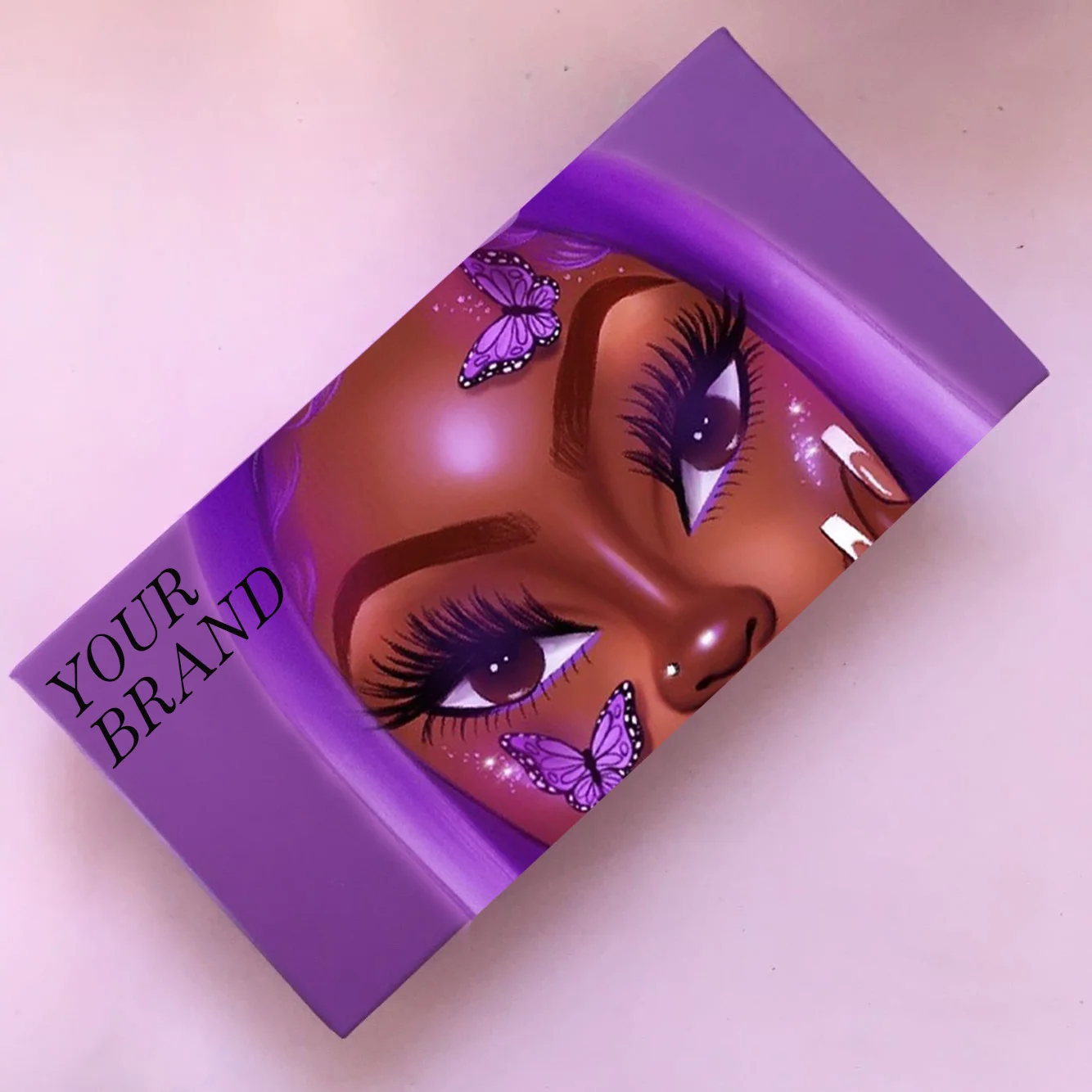 Customized Private Logo Bratz Girl 3D Handmade Eyelashes Lashbox Black  Cartoon Doll Packaging Box