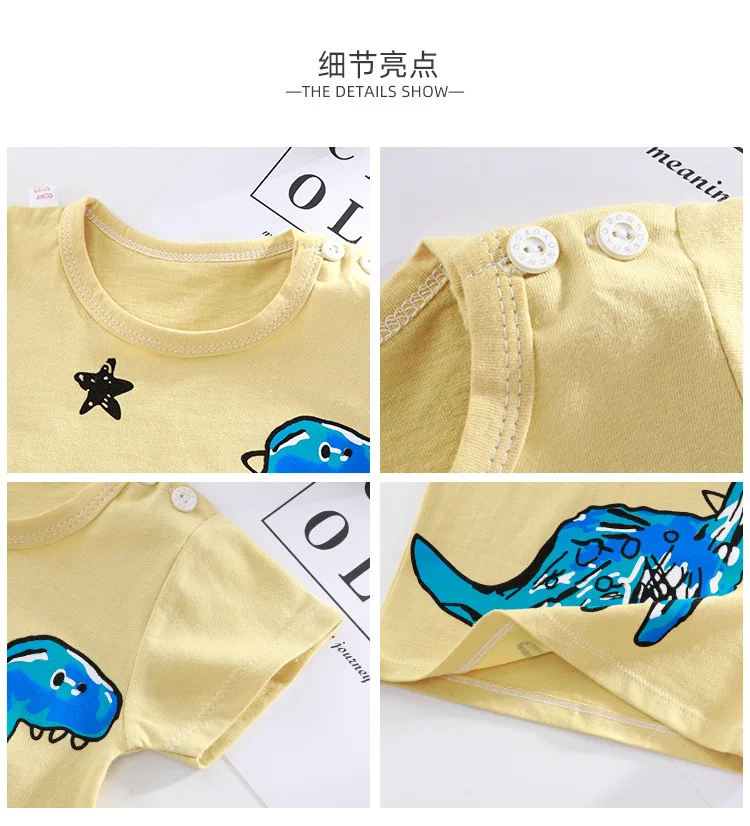 Children's t-shirt short-sleeved summer boy's cotton suit female treasure summer shorts baby clothes